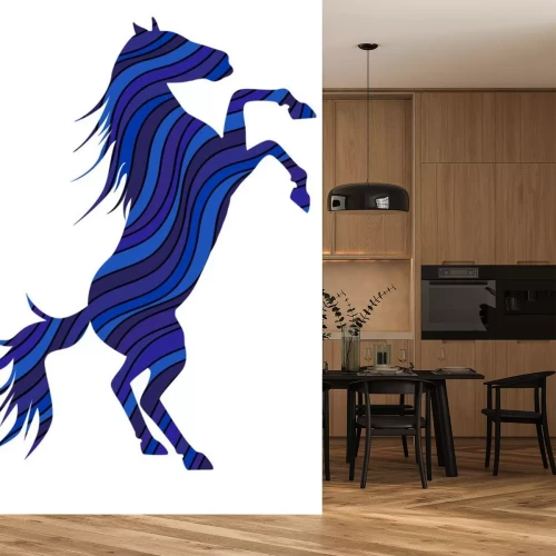 Sticker Heldere kleur silhouet van een paard - een symbool van 2014