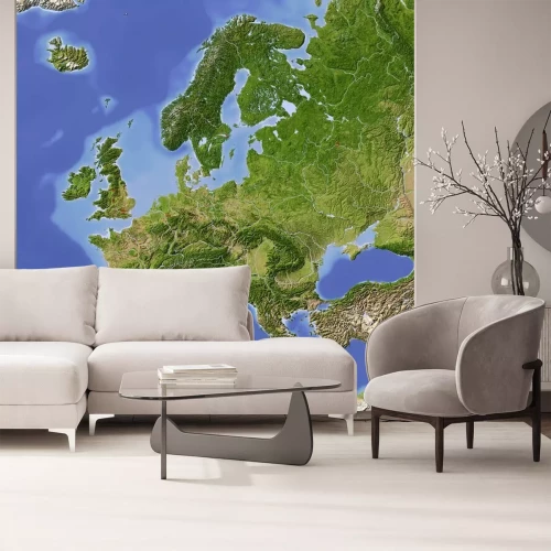 Fotobehang Fysieke kaart van Europa