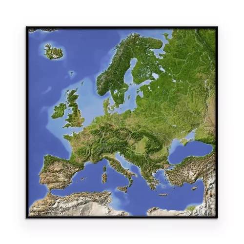 Poster Fysieke kaart van Europa