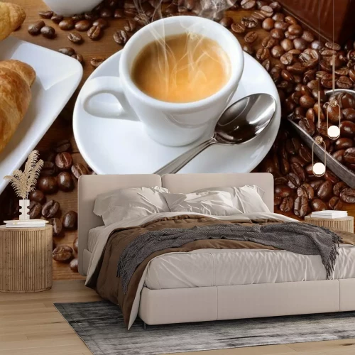 Fotobehang Een kopje aromatische koffie