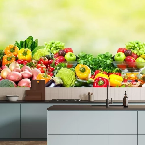 Fotobehang Groenten op de markt