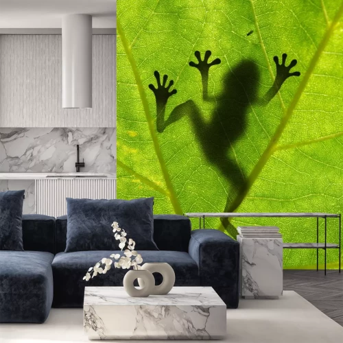 Sticker Kikker schaduw op het blad