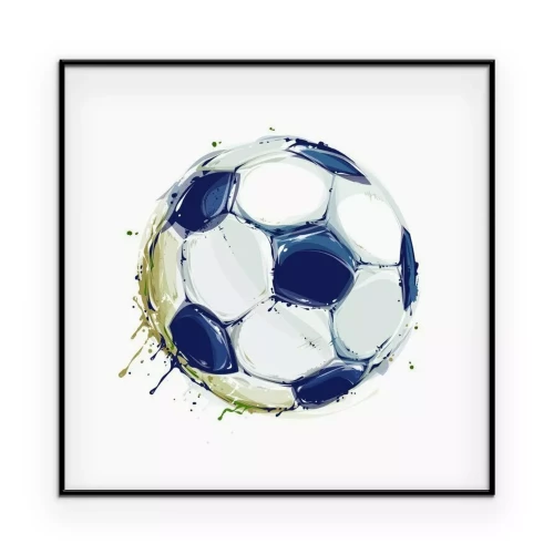 Poster Voetbalafbeelding in aquarelstijl