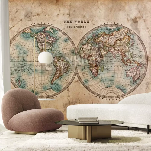 Fotobehang Middeleeuwse wereldkaart