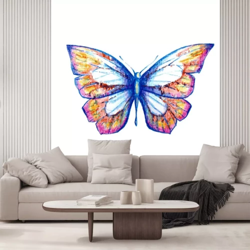 Sticker Vlinder met pastelkleurige vleugels