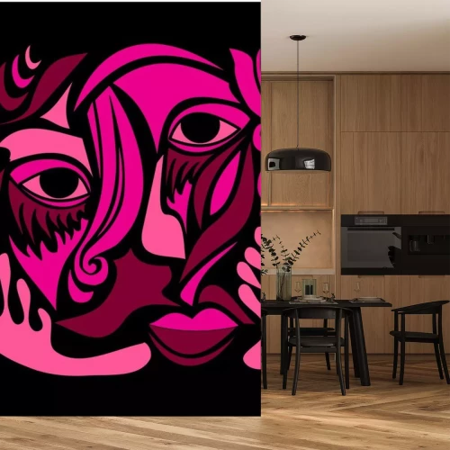 Sticker Funky Abstract Art Gezicht