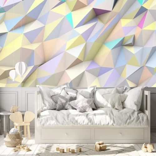 Fotobehang Pastel abstract driehoeken poly kleuren geometrische achtergrond