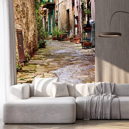 Fotobehang Oude straten in Toscaanse dorp - antieke Italiaanse lane - Toscane, Italië