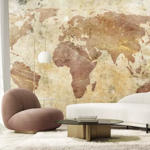 Fotobehang Wereldkaart in vintage stijl