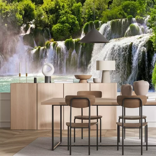 Fotobehang Waterval 3D panorama