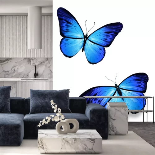 Sticker Twee blauwe vlinders