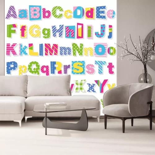 Sticker Veelkleurig alfabet met decoratieve letters