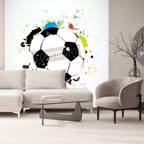 Fotobehang Gekleurd voetbal