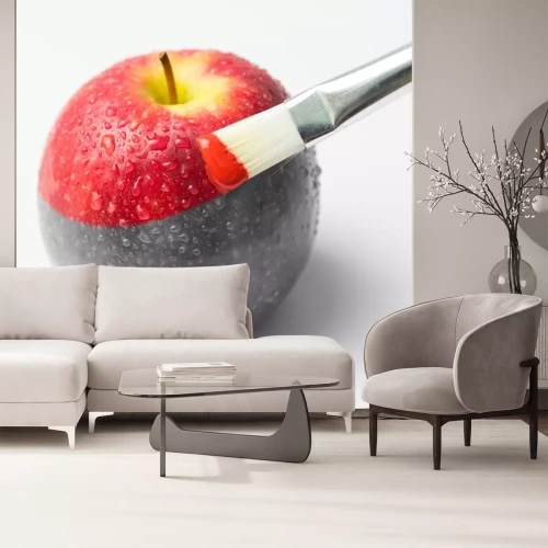 Sticker Rode appel geschilderd met een penseel