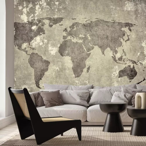 Sticker grunge map of the world