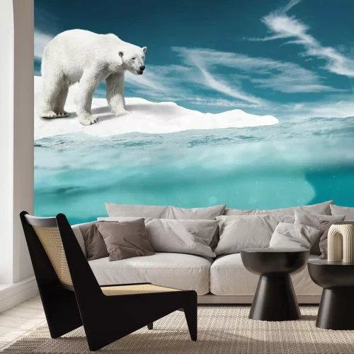 Fotobehang IJsbeer op een ijsschots