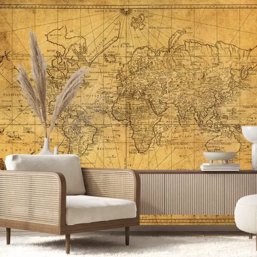 Fotobehang Oude vintage wereldkaart