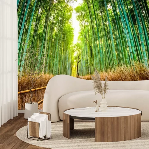 Fotobehang Pad in het bamboebos