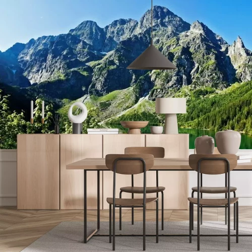 Fotobehang Meer op de top van een berg