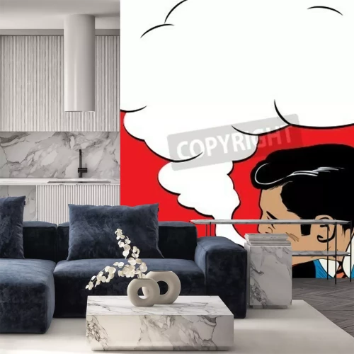 Fotobehang Man die een sigaret rookt