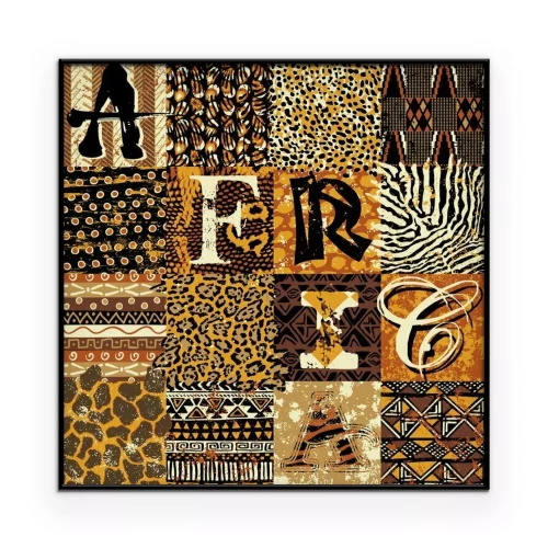 Poster Afrikaanse inscriptie met dierenmotieven