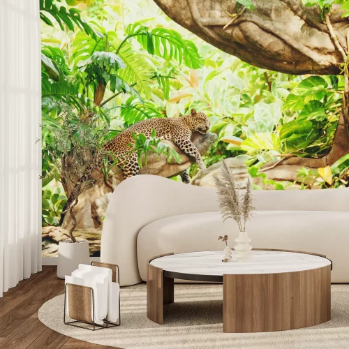 Fotobehang Luipaard in de jungle