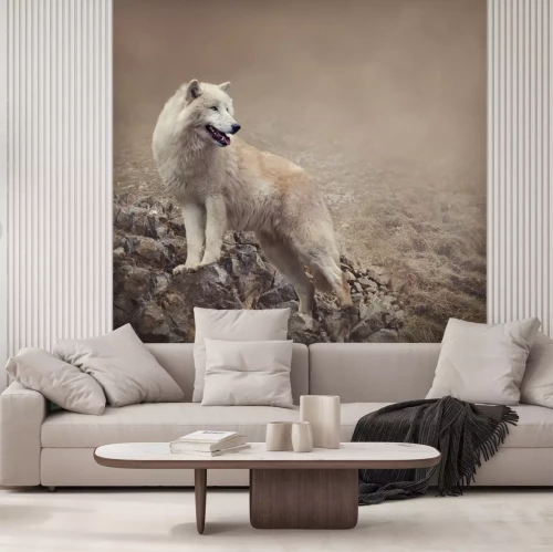 Fotobehang Dier staat op de rotsen