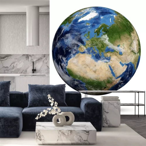 Sticker Planet Earth  Earth globe 3d render, maps courtesy of NASA