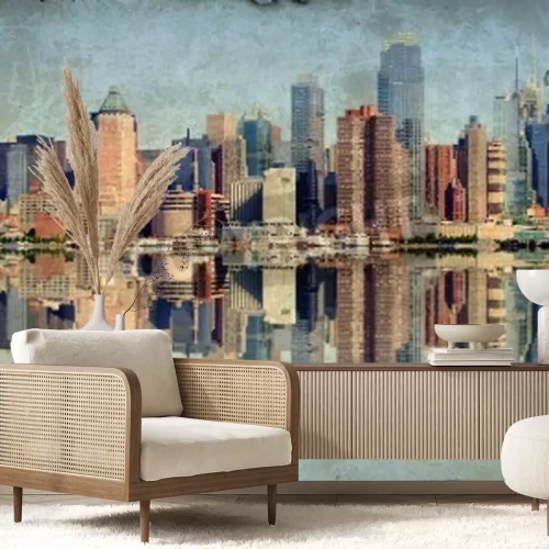Fotobehang Retro skyline van New York City