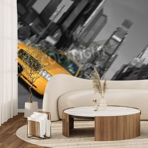 Fotobehang Taxi op wazige achtergrond