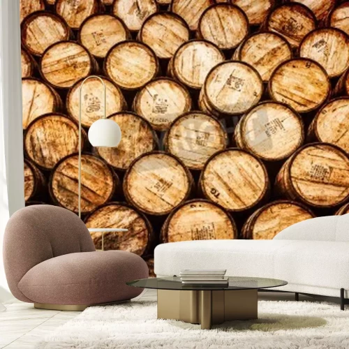 Fotobehang Retro houten vaten