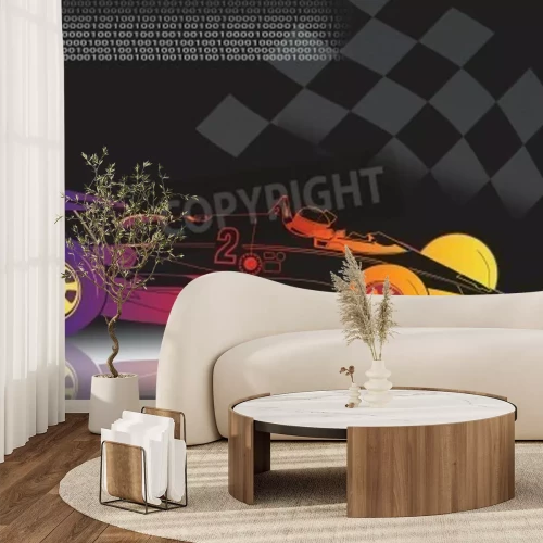 Fotobehang Neon auto