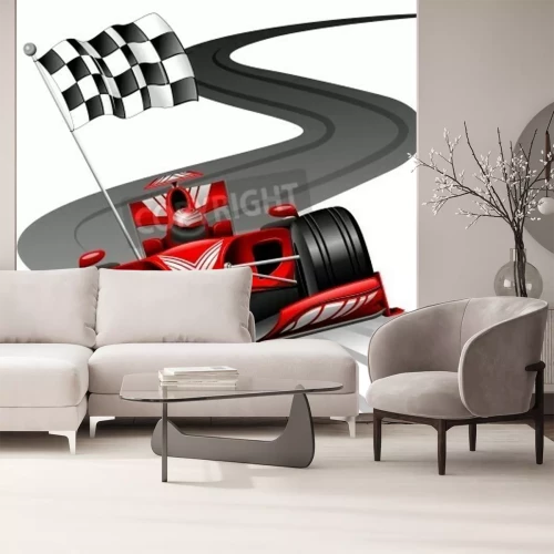 Fotobehang Ferrari-auto in F1