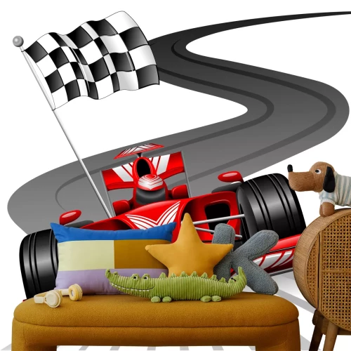 Fotobehang Ferrari-auto in F1