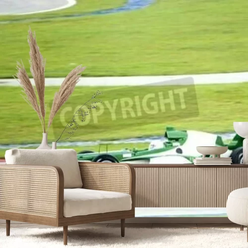 Fotobehang Groene formule auto