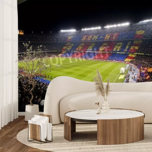 Fotobehang Een gevuld stadion van FC Barcelona