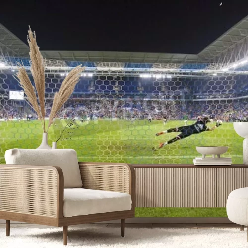 Fotobehang Keeper vangt de bal