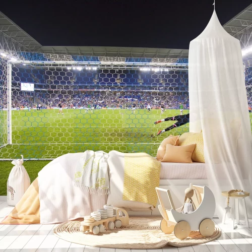 Fotobehang Keeper vangt de bal