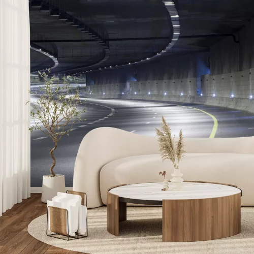 Fotobehang Verkeerstunnel in een grote stad