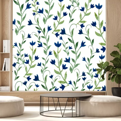 Sticker Blauwe bloemen