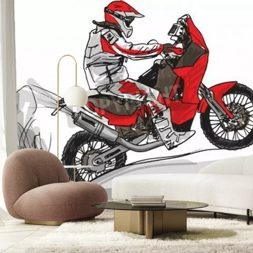 Fotobehang Rode Moto GP motorfiets