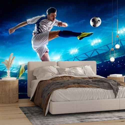 Fotobehang Voetballer in actie