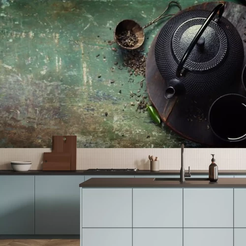 Sticker Black iron asian tea set