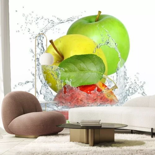 Fotobehang Drie kleuren appels