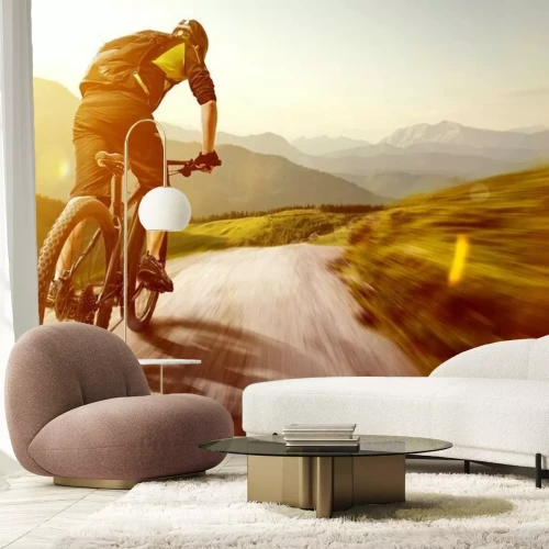 Sticker Mountainbike in de bergen