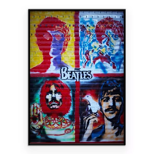 Poster De Beatles-sterren in graffiti-vorm
