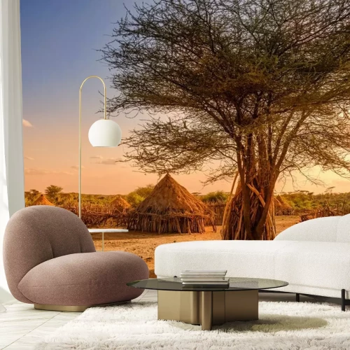 Fotobehang Traditionele hutten in Ethiopië