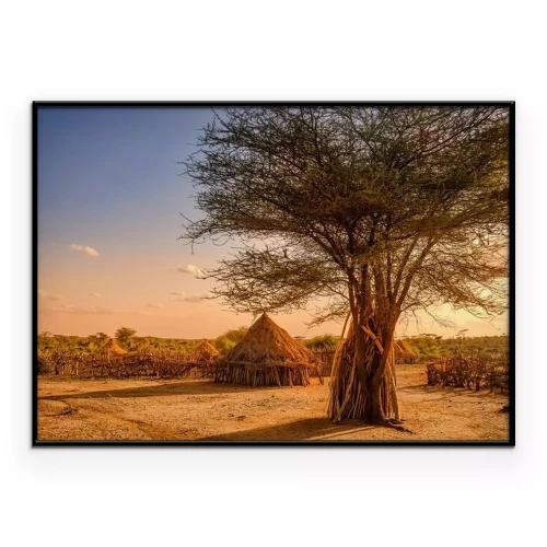 Poster Traditionele hutten in Ethiopië