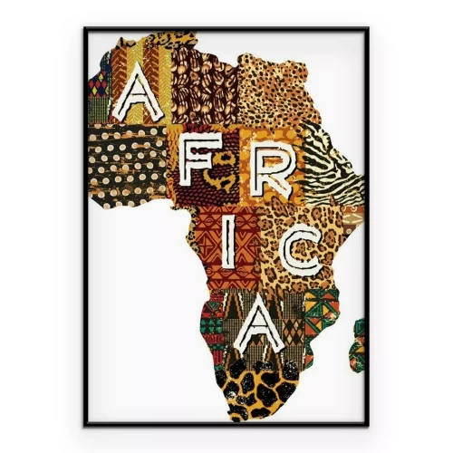 Poster Afrika patchwork vector kaart