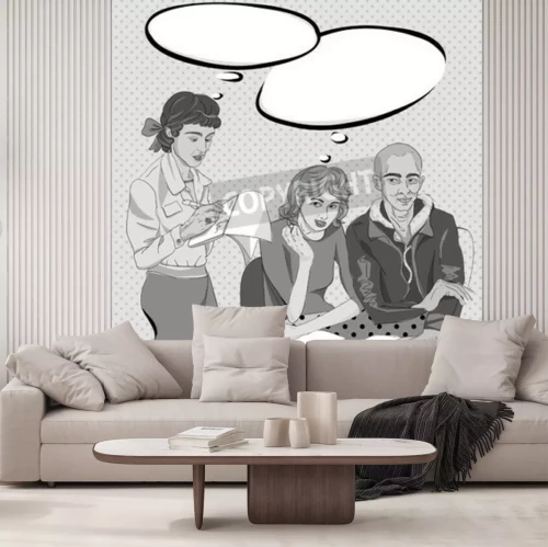 Fotobehang Zwart-wit pop-art ontwerp